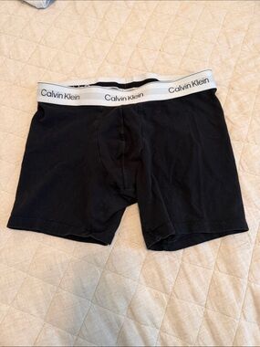 Calvin Klein Men’s Black Boxer Briefs with White Logo Waistband
